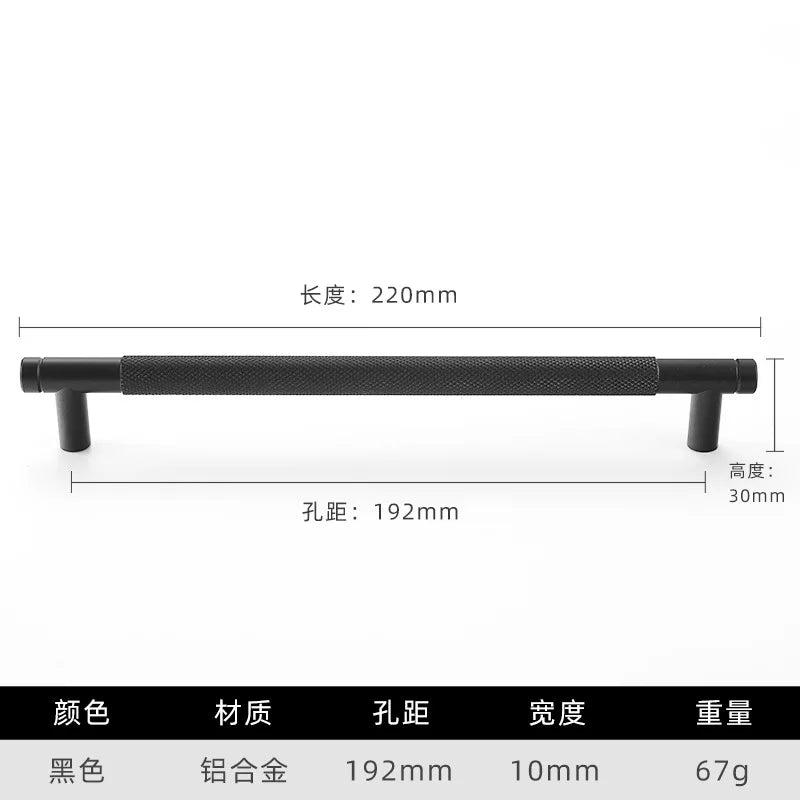 Gold Black knurled KitchenCabinet Storage Handles Home Accessories Drawer Knobs Wardrobe Cupboard Door Pulls Furniture Handles