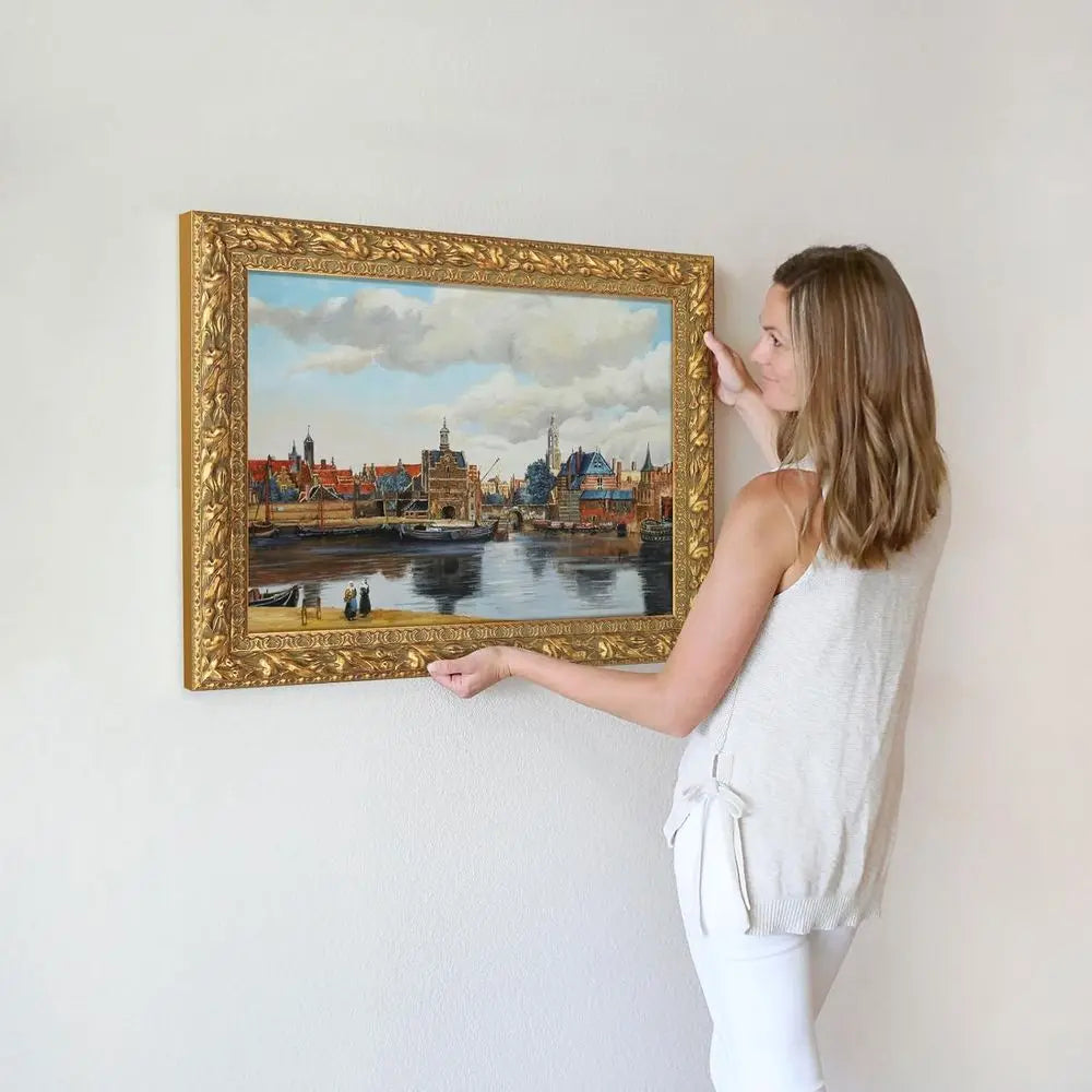 16x20 Antique Gold Picture Frame for Canvas Oil Paintings, Ornate Wall Decor (Empty, No Backboard)