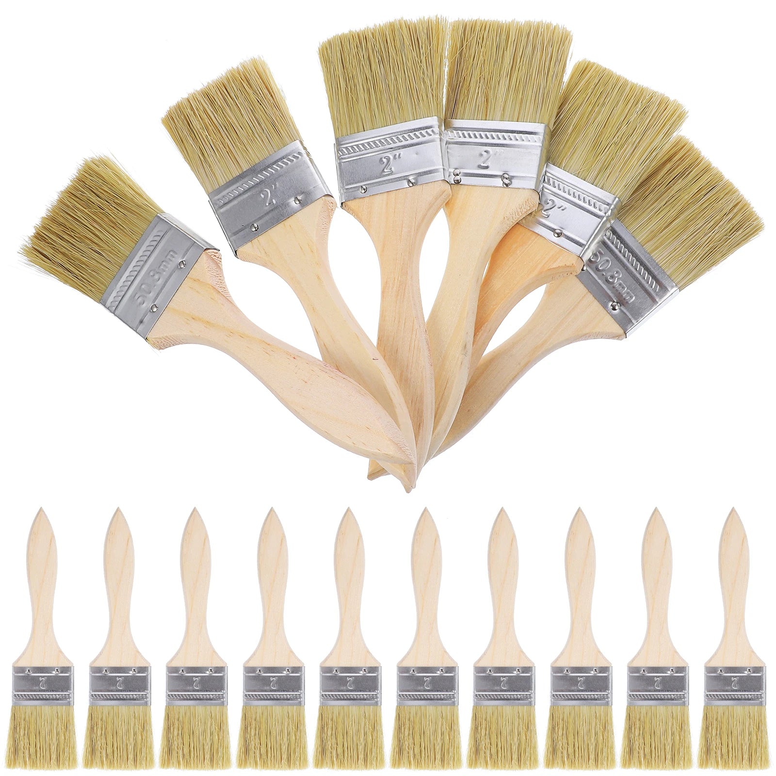 23pcs Paint Brushes Wooden Handle Bristle Brush for Wall Furniture Smooth Painting 2inch Thin Ergonomic supplies