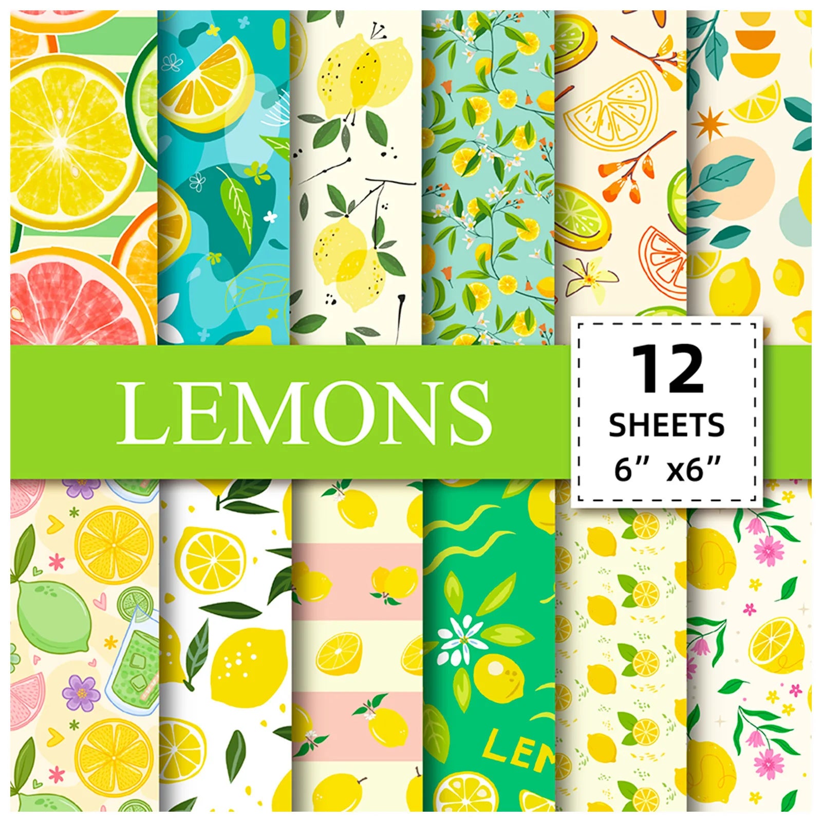 12 Sheet Scrapbooking Paper 15x15cm,  6x6in Scrapbooking Paper Acid-Free Cardstock Backgrounds Card for DIY Art Craft Decoration