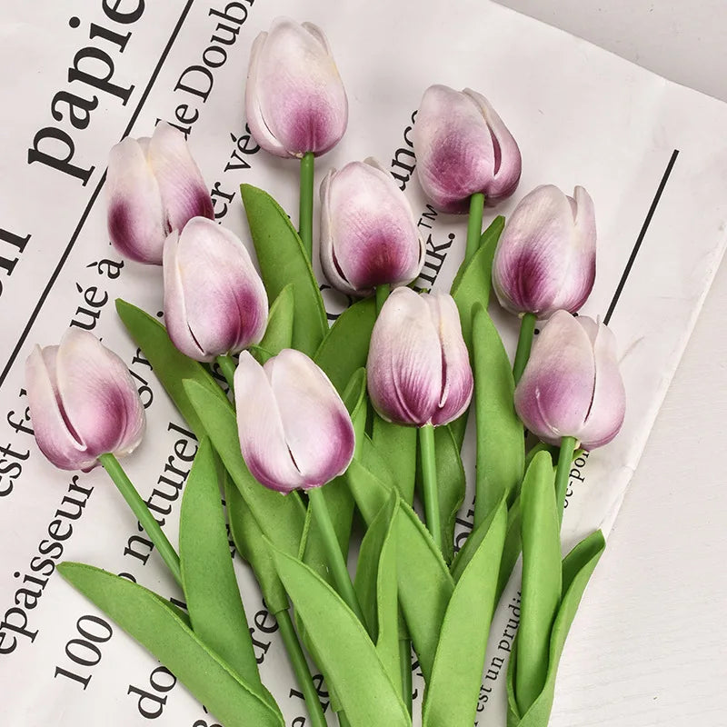 3/5/10/15/20pcs Tulips Artificial Flowers Real Touch Flower Bouquet Tulips Fake Flower for Wedding Home Decoration