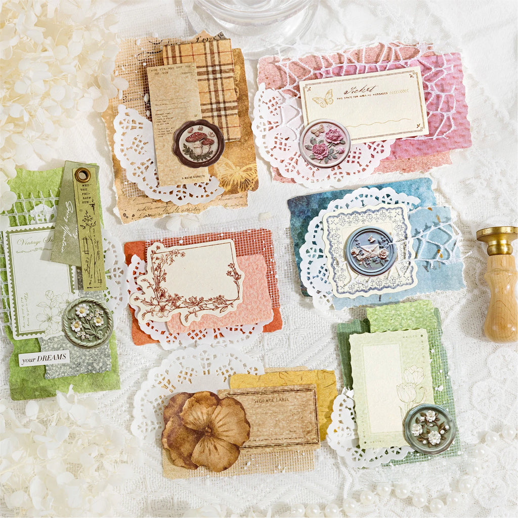 4Style Paper Post Office Series Scrapbooking Set Diy Handheld Account Diary Decoration Collage Material