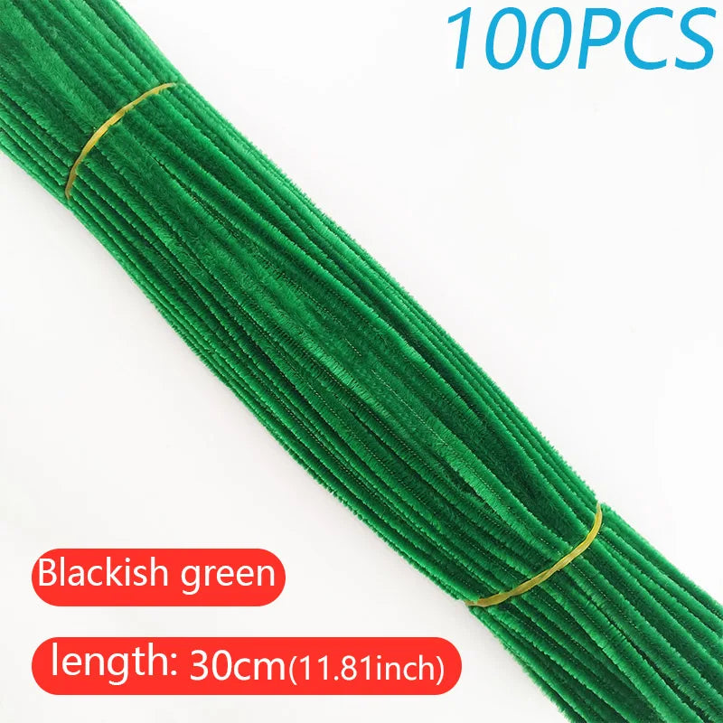 100PCS Colorful Twisted Rod DIY Handcraft Bar Wire Imaginative Wool Root Fluffy Bar Iron Wire Sticks Art Kids Educational Toys