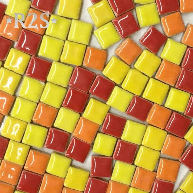 100g DIY Ceramic Mosaic Tiles Glass Mirror Handmade Ornaments Tiles Wall Crafts Colorful Crystal for Decorative Materials arte