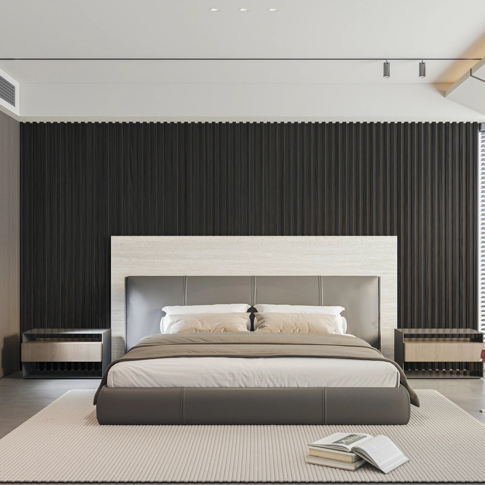 Art3d  4-Panels, Textured Wood-Look 3D Wall & Ceiling Tiles Noise Insulating MDF Grille Design,Acoustic Panels, 24" x 12"