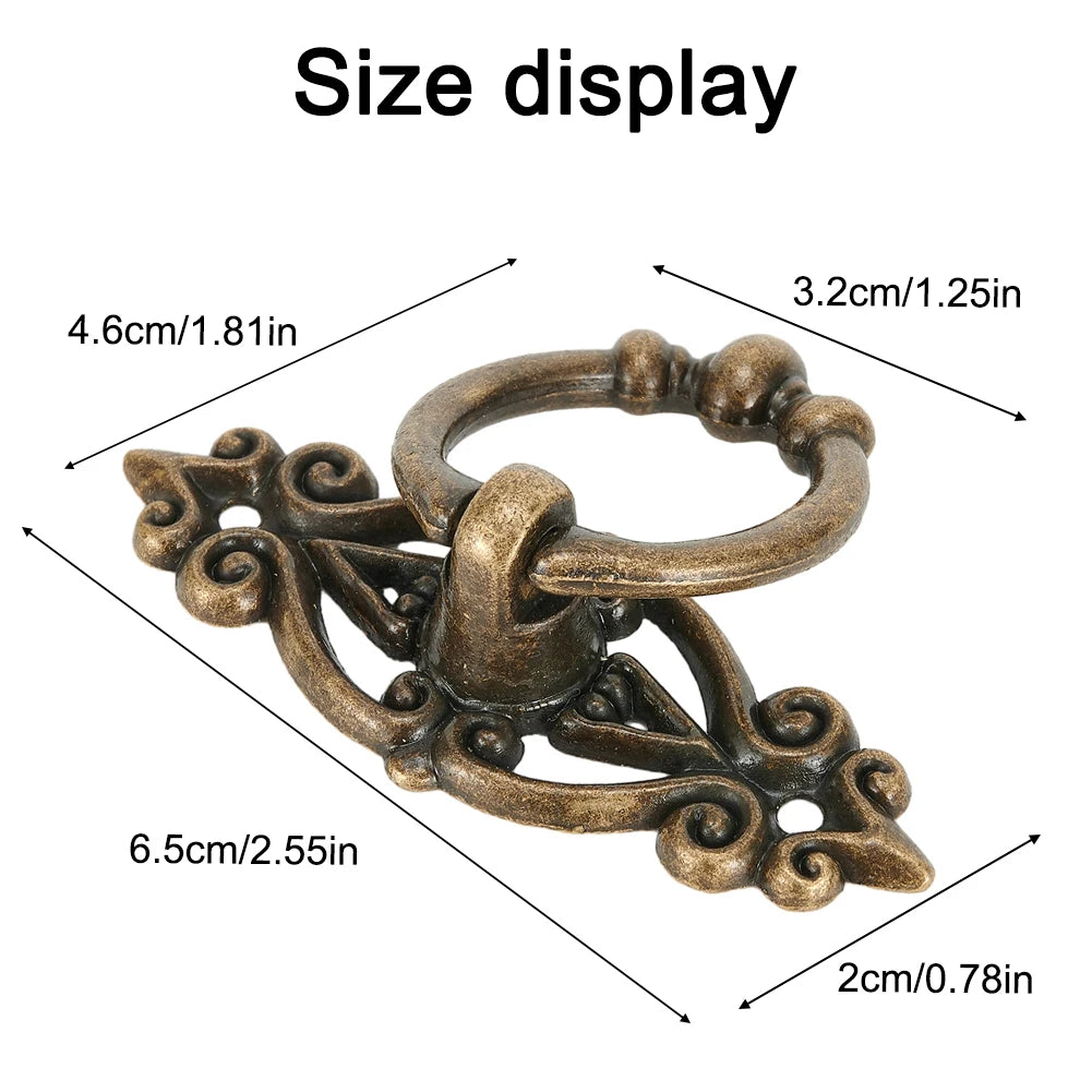 Cabinet Retro Handle Door Antique Alloy Handle Drawer Pull Ring Wood Case Handle Hanging Ring For Home Furniture DIY Decoraction