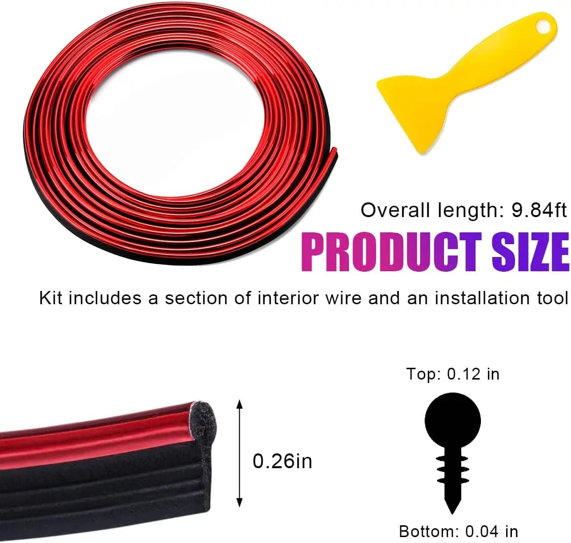 Car Interior Trim Strips, 9.8ft Auto Decoration Styling Door Dashboard, DIY Vehicle Interior Filler Insert Flexible Strip with I