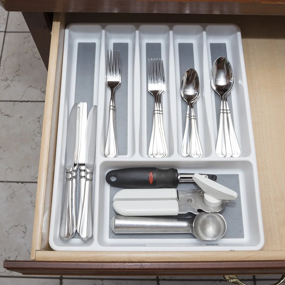 Six Compartment Drawer Organizer Non-Slip Tray Kitchen Office Bathroom Jewelry Pens Craft Supplies Storage Solution