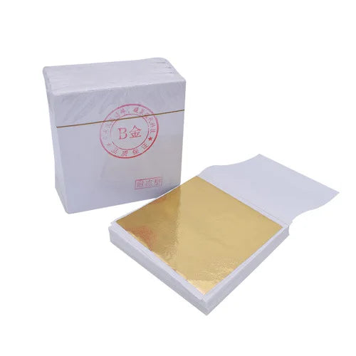 100Pcs Gold Leaf Sheets 9x9cm Gilding Foil Antique Silver Foil Paper For Paintings Arts Crafts Nail Deco  Furniture