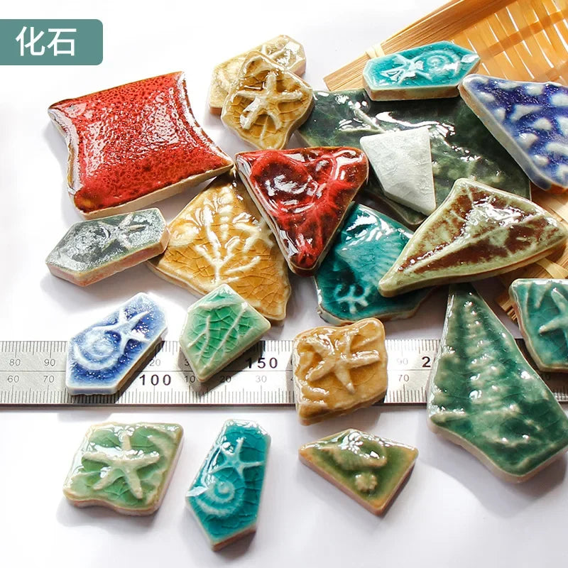 100g Ceramic Mosaic Tiles Multi Color Mosaic Piece Making Tiles for Puzzle Art DIY Craft Lamp Table Accessories Home Wall Decor