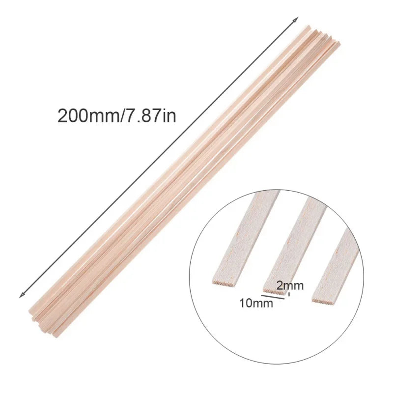 20/50pcs 2/3/5mm Basha wood Stick Balsa Wood Craft Square Cudgel Model Building Carving DIY Handicraft Making Accessories