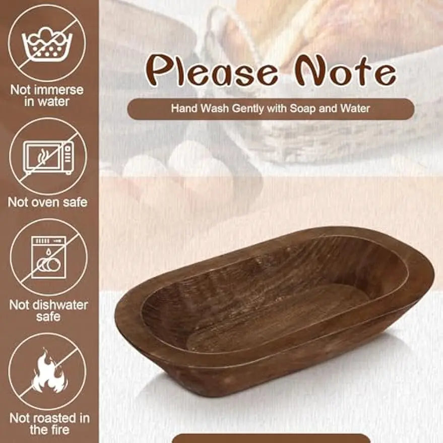 20 Pcs Wooden Dough Bowls Bulk 8.6 Inch Rustic Vintage Hand Carved Wood Dough Bowls Dining for DIY Home Crafts Making Farmhouse