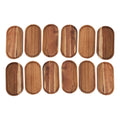 Wooden Serving Tray Oval Wood Tray 12 Pcs Decorative Tray for Coffee Table 10 * 5 * 0.78in