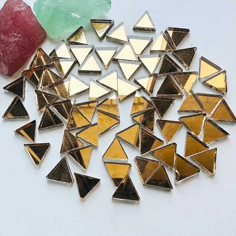 100g Taobao Triangle Mirror Mosaic Tile Colored Glass Tile DIY Mosaic Making Arts & Crafts Accessories 917