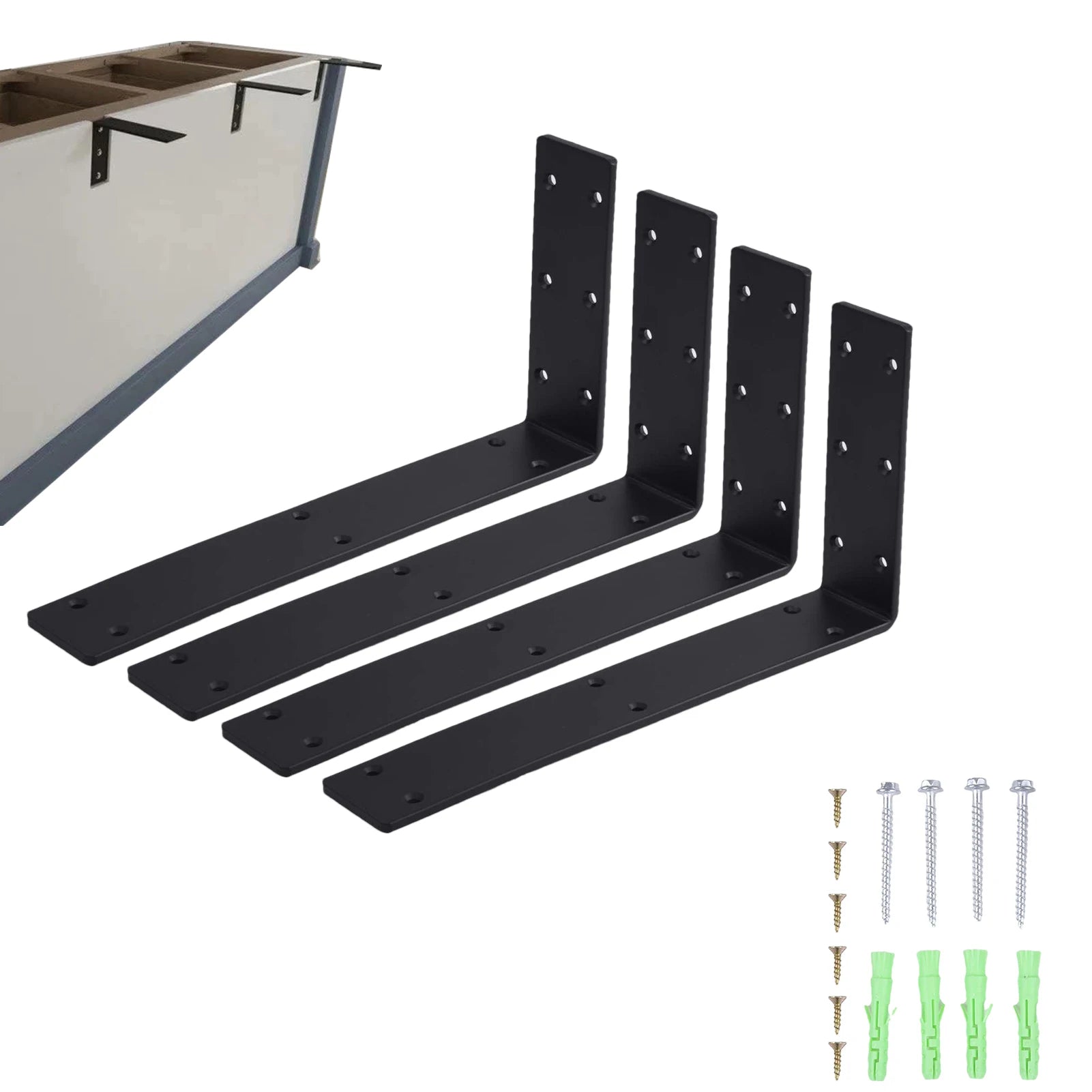 Countertop Support Brackets 12 Inch Heavy Duty Counter Top L Brackets 4 Pieces Metal Mantel Corbels for Wood Quartz Granite