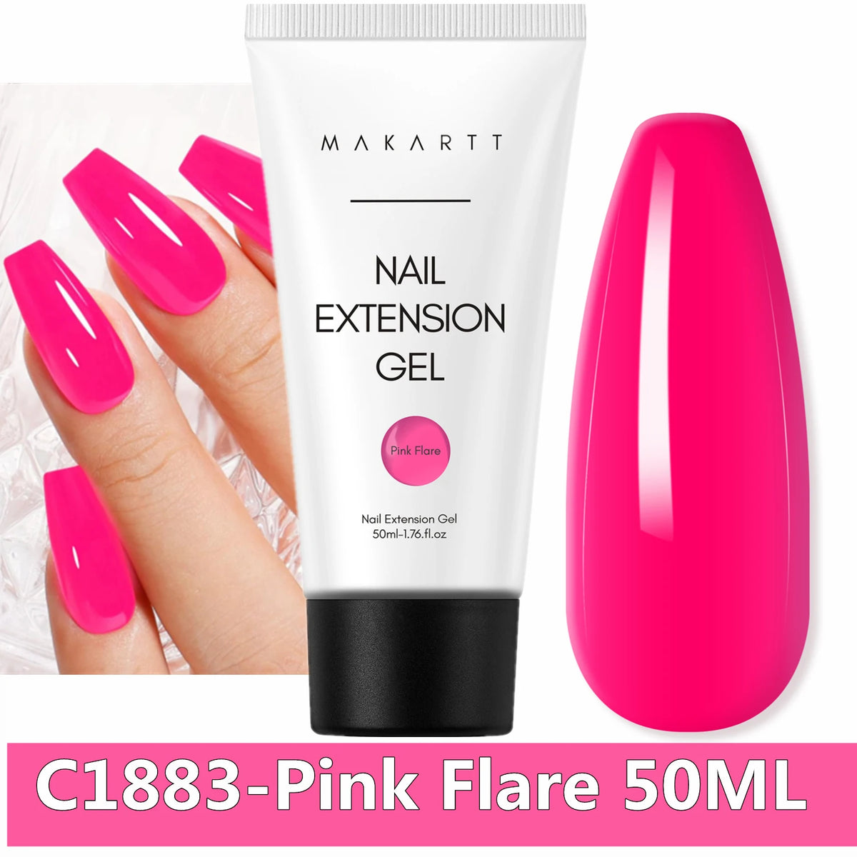 Makartt Poly Nail Extension Gel for Nails ,Clear Pink Builder & Sculting Soak Off Hard Gel for Strong Natural Look for Beginer