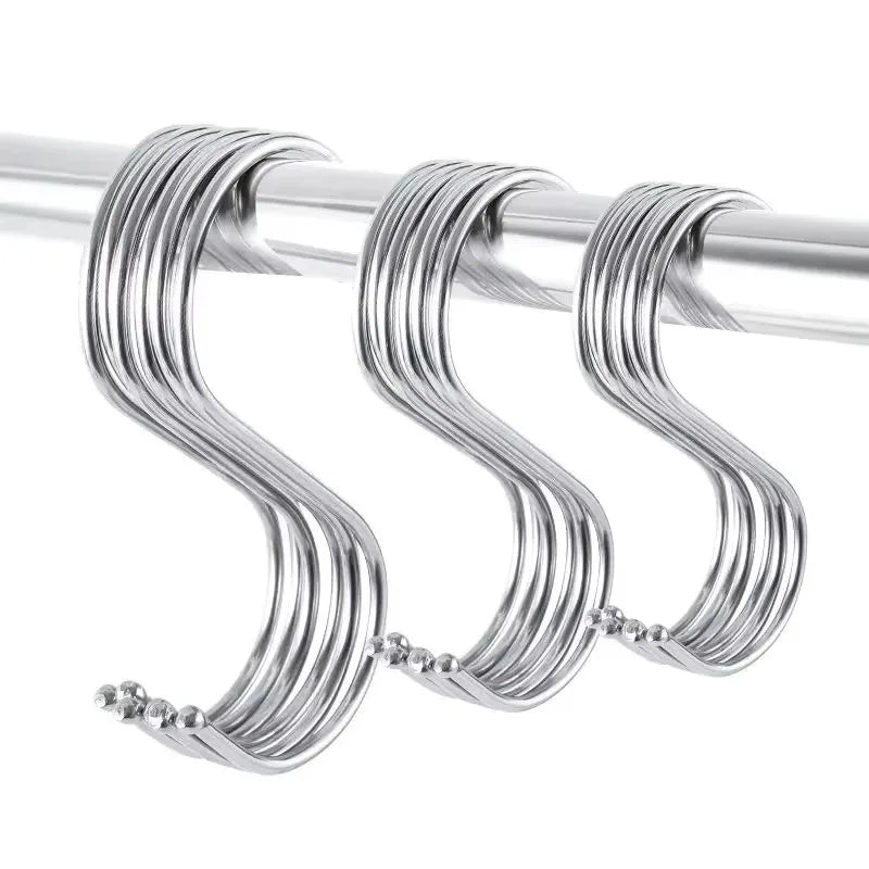 10-30PCS Metal S Hooks Stainless Steel S Shaped Hook for Kitchen Bathroom Bags Clothes Towels Plants Hanging Hangers Holders