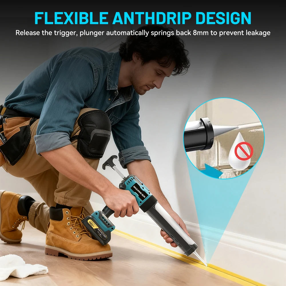 6 Speeds Cordless Electric Glue Gun Silicone Glass Glue Caulking Squeezer Gun Electric Sewing Glue Tool for Makita 18V Battery