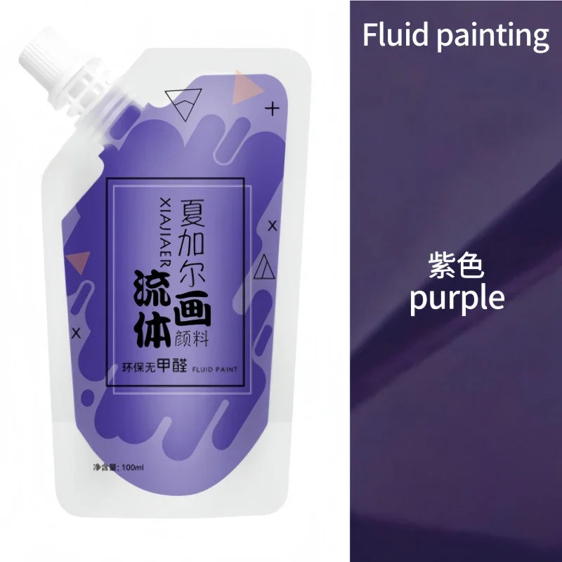100ml/ Multi-colour xiajiaer Fluid Paint Acrylic paint Bag Violent Bear DIY decorative painting liquid liquid dye