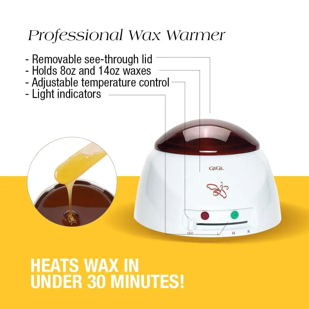 Starter Waxing Kit with Wax Warmer, Pre & Post Care, Muslin Strips, and Applicator - At-Home Hair Removal for Face, Body, Arms,