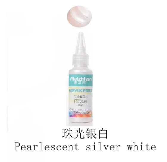 60/100ml Golden Acrylic Paint Metal Pearlescent Hand-painted Gypsum Glue Waterproof and Non-fading DIY Painted Paint