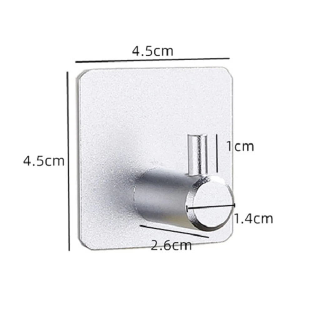 Space Aluminium Self Adhesive Towel Hooks Wall Coat Rack Key Holder Towel Hooks Clothes Hanging Rack Bathroom Accessories