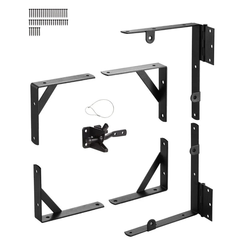 Gate Corner Brace Bracket, Anti Sag Gate Frame Hardware Kit, Gate Frame Brace Bracket with Latch Lock Rope, Latch Lock, for