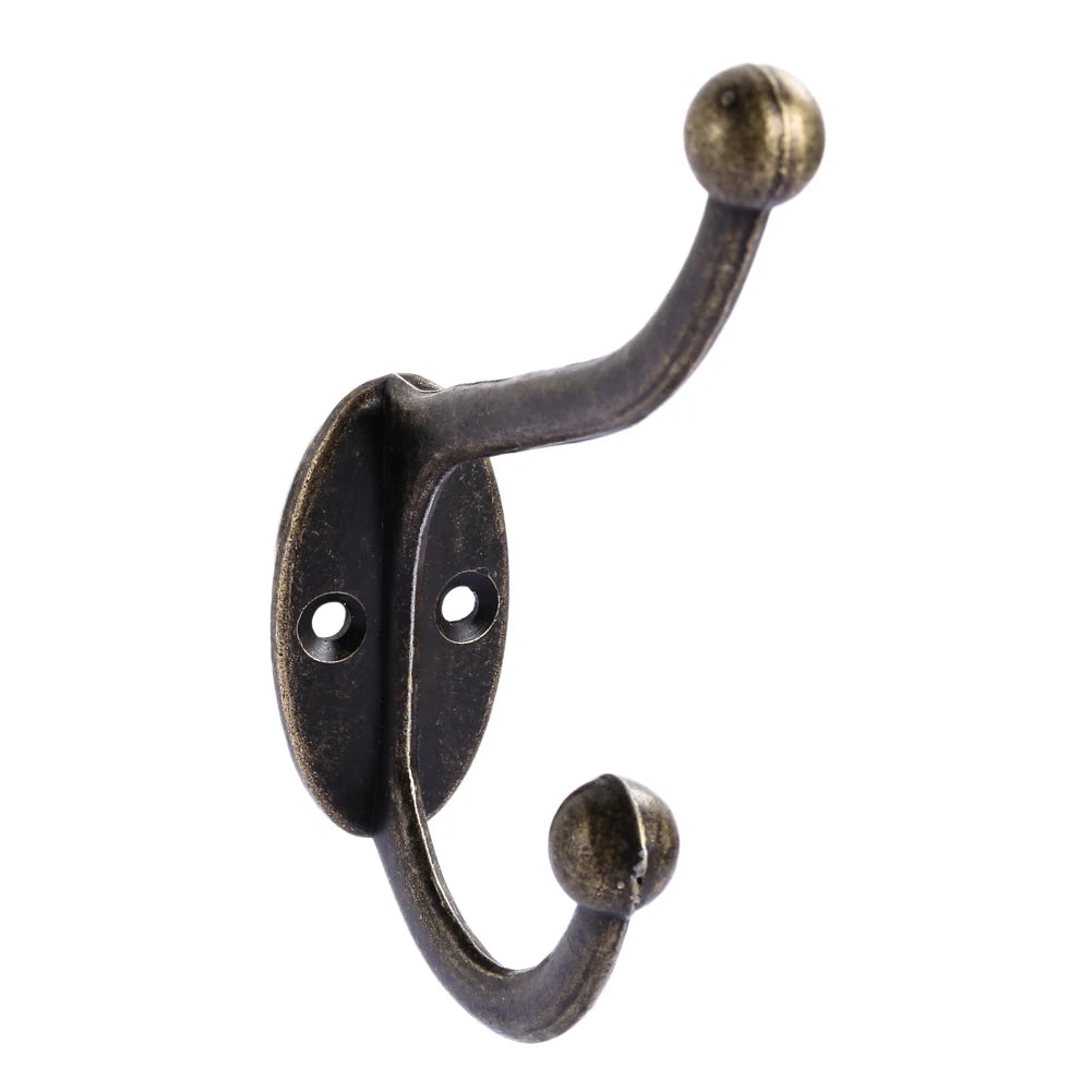 5pcs Rustic Coat Hanger Space Saving Hanging Clothes Hook Non-slip Wall Mounted Hook for Clothes Bag Coat Hat