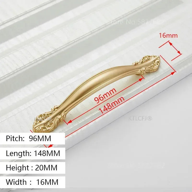 Kitchen Cupboard Knob Square U Type Gold Cabinet Drawer Pull Closet Door Hardware European Fashion Aluminum House Handle