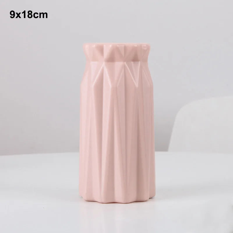 Plastic Flower Modern Vase Decoration Home Nordic Style Vase Imitation Ceramic Flower Pot Decoration Vases for Flowers