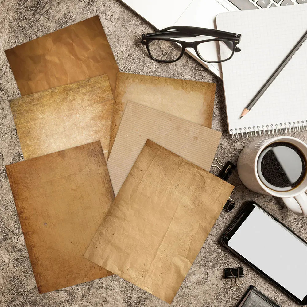 For Fun 48 Sheets Vintage Scrapbook Material Paper DIY Junk Journal Collage Photo Album Retro Background Paper A4 Printing Paper