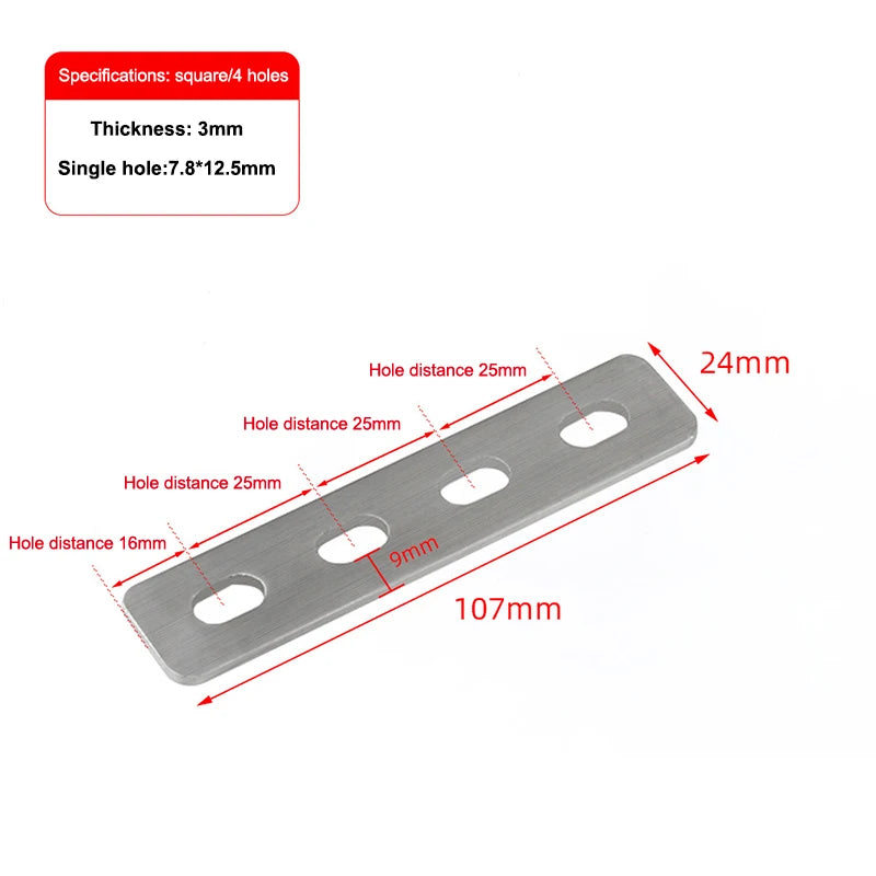 Stainless Steel Flat Corner Bracket Mending Joining Plate Repairing Fixing Connector Furniture Cabinet Shelves Brace Parts