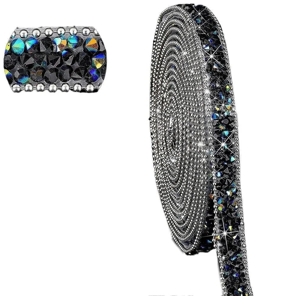 Self Adhesive Crystal Rhinestone Sticker DIY Sticker 1cm Width Diamond Ribbon Bling Crystal Crystal Roll Glitter