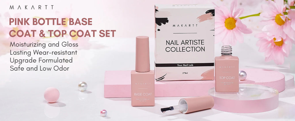 Makartt 4pcs Gel Base and Top Coat Nail Dehydrator and Primer Kit Long Lasting Nail Prep Tool for Gel Nail Polish Acrylic Powder
