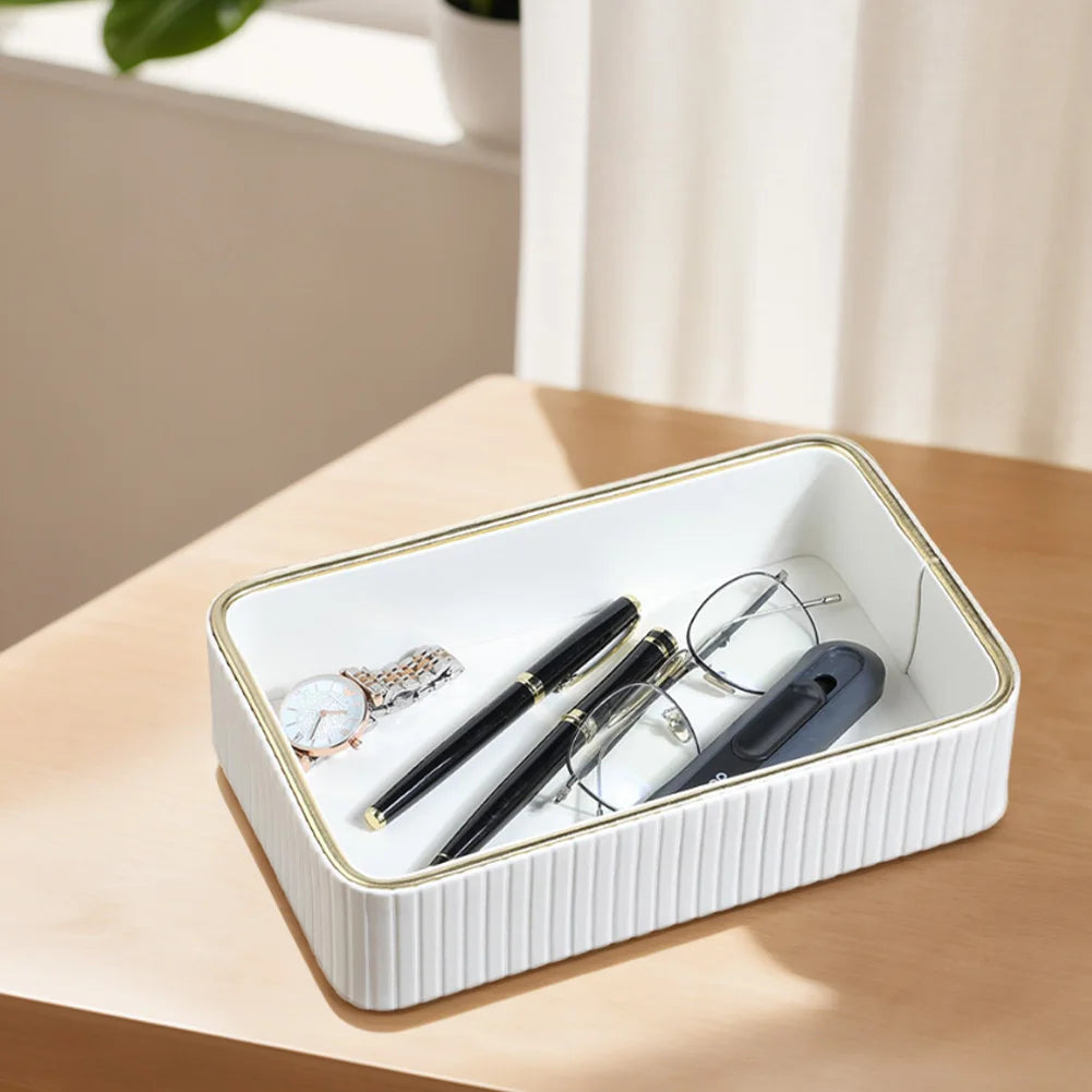 Desktop Organizer Tray Rectangular Jewellery Ring Holder Plate Multi-Function Jewellery Key Tray for Jewellery Key Watch Perfume