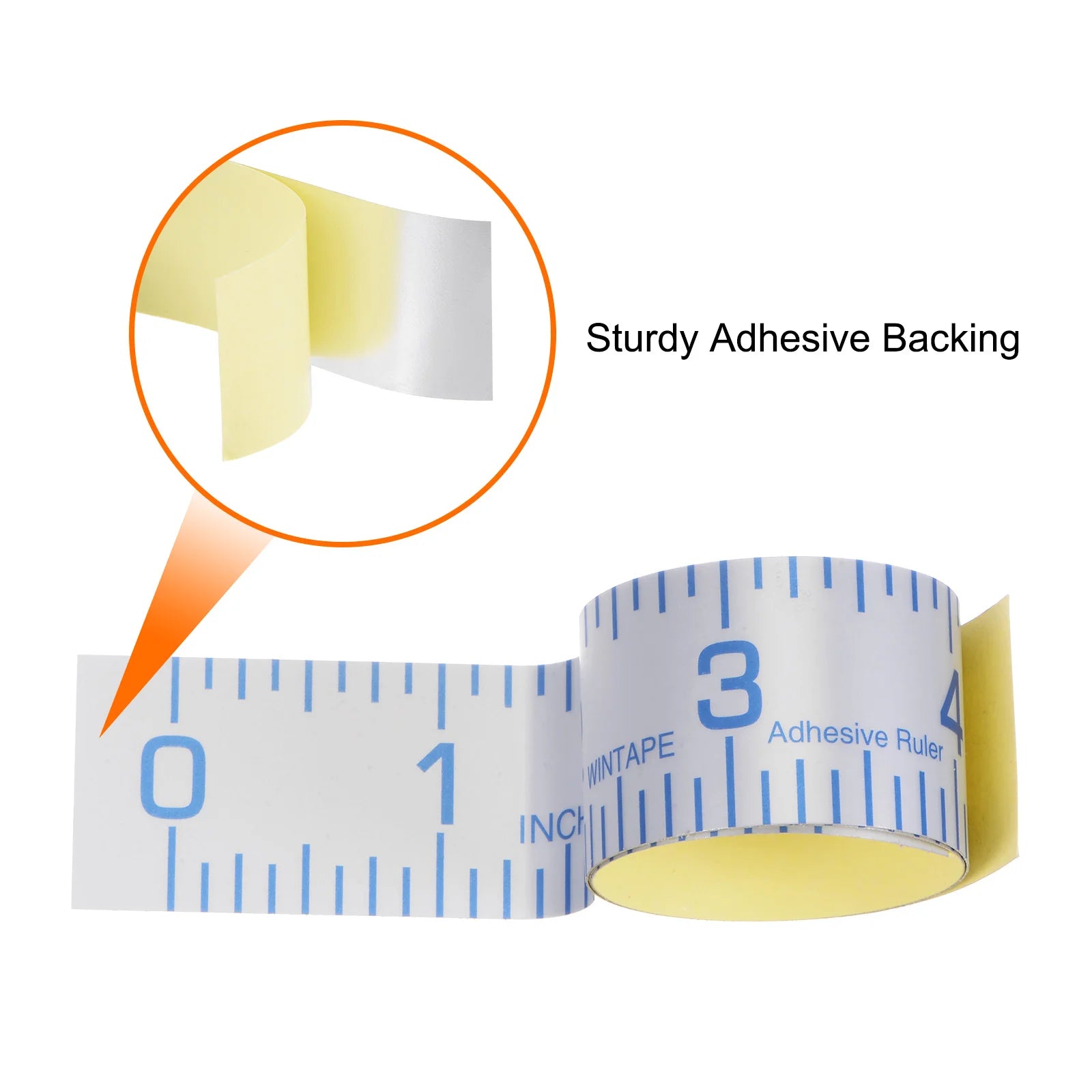 3pcs Self Adhesive Measuring Tape 12 Inch English Reading Waterproof Dustproof Wear-Resistant Peel and Stick Tape Measure