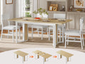 "4-6 Person Extendable Dining Table Set with 4 Cushioned Chairs and MDF Board"