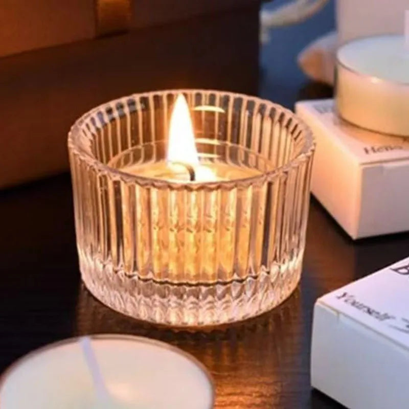 Small Clear Mini Candlestick Table Glass Tealight Candle Holder Wedding Table Decor,Party Supplies,Home Decor LZT001