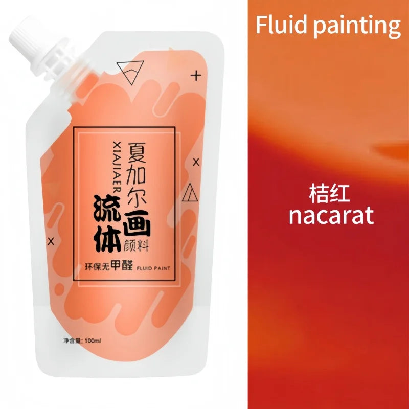 100ml/ Multi-colour xiajiaer Fluid Paint Acrylic paint Bag Violent Bear DIY decorative painting liquid liquid dye