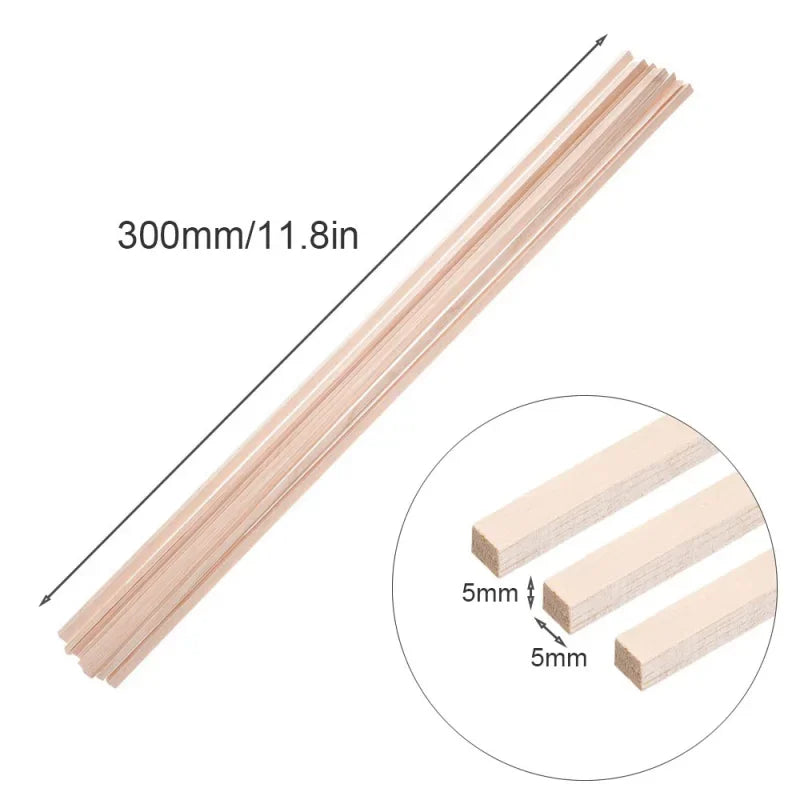 20/50pcs 2/3/5mm Basha wood Stick Balsa Wood Craft Square Cudgel Model Building Carving DIY Handicraft Making Accessories