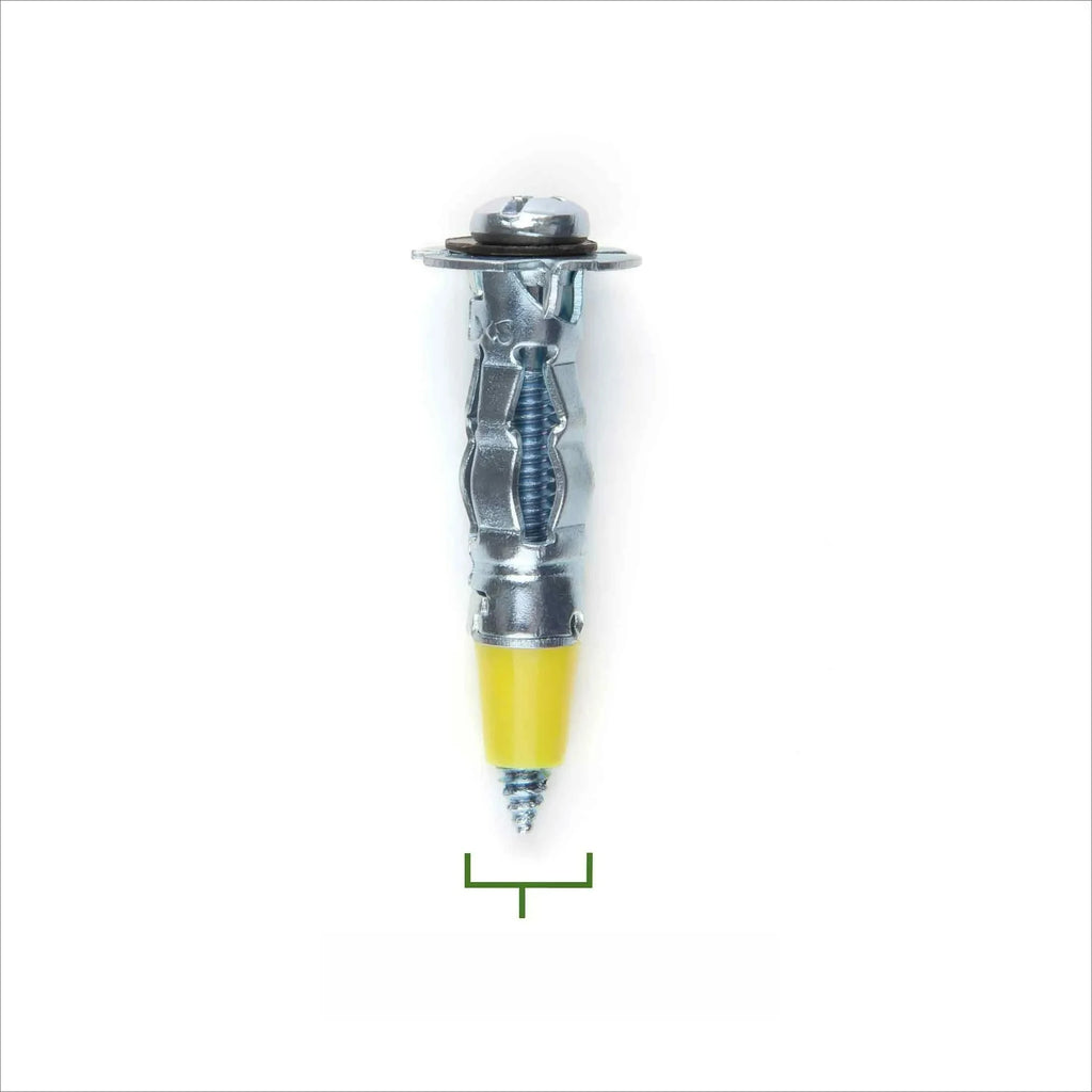 Drywall Anchor Screws, 1/8" x DXS, Steel, Zinc, Corrosion Resistant, 60 lbs, Silver, 12 sets