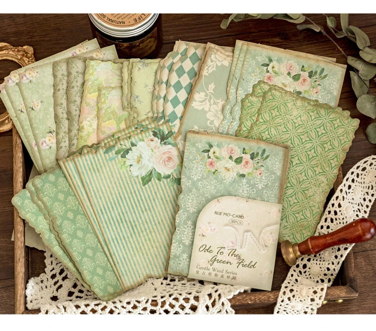 30 Sheets Vintage Journal Scrapbooking Supplies Material Labels paper for Journal notebook Planner hand made Craft Supplies