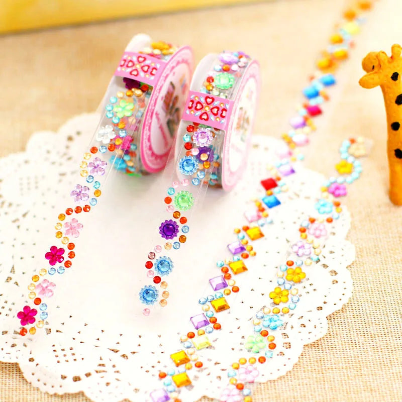 5 self crystal rhinestone sticker rolls with sparkling diamond texture mobile phones photo albums DIY decorative materials