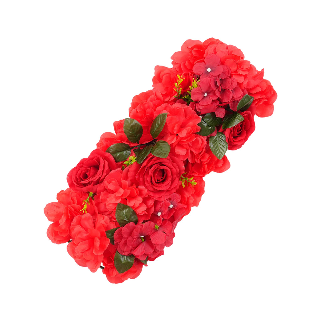 6pcs Artificial Flower Wall Background Wedding Parties Flower Wall Mat Artificial Flower Wall Panels Red Rose Decor
