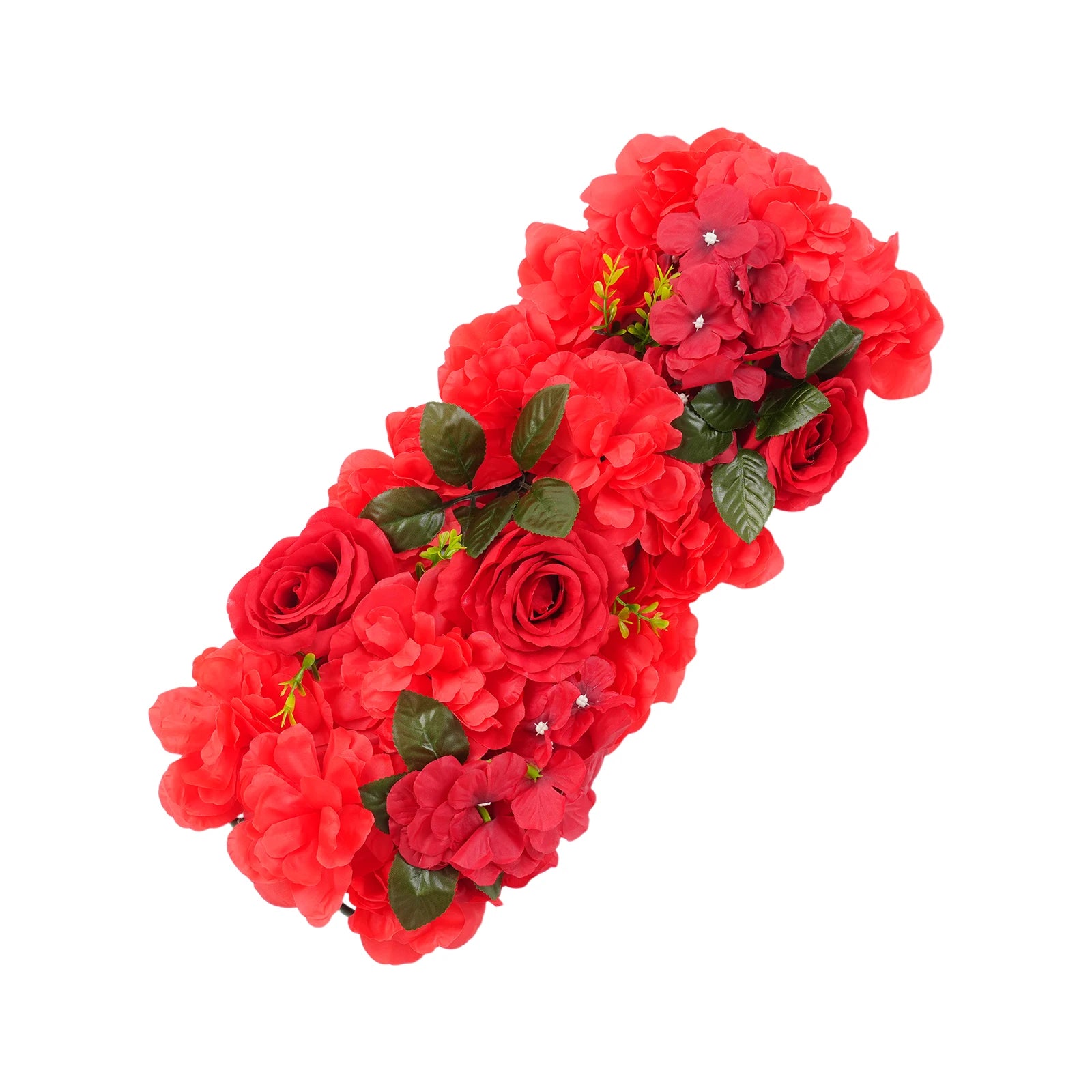 6pcs Artificial Flower Wall Background Wedding Parties Flower Wall Mat Artificial Flower Wall Panels Red Rose Decor