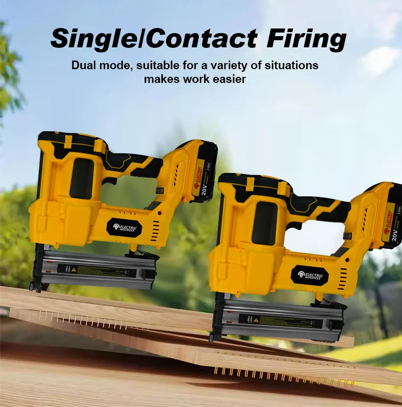 50mm Brushless Electric Nail Gun Depth Adjustment Nailer Stapler F50 Furniture Staple Gun For Dewalt 20V Battery Pin