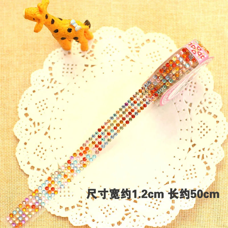 5 self crystal rhinestone sticker rolls with sparkling diamond texture mobile phones photo albums DIY decorative materials