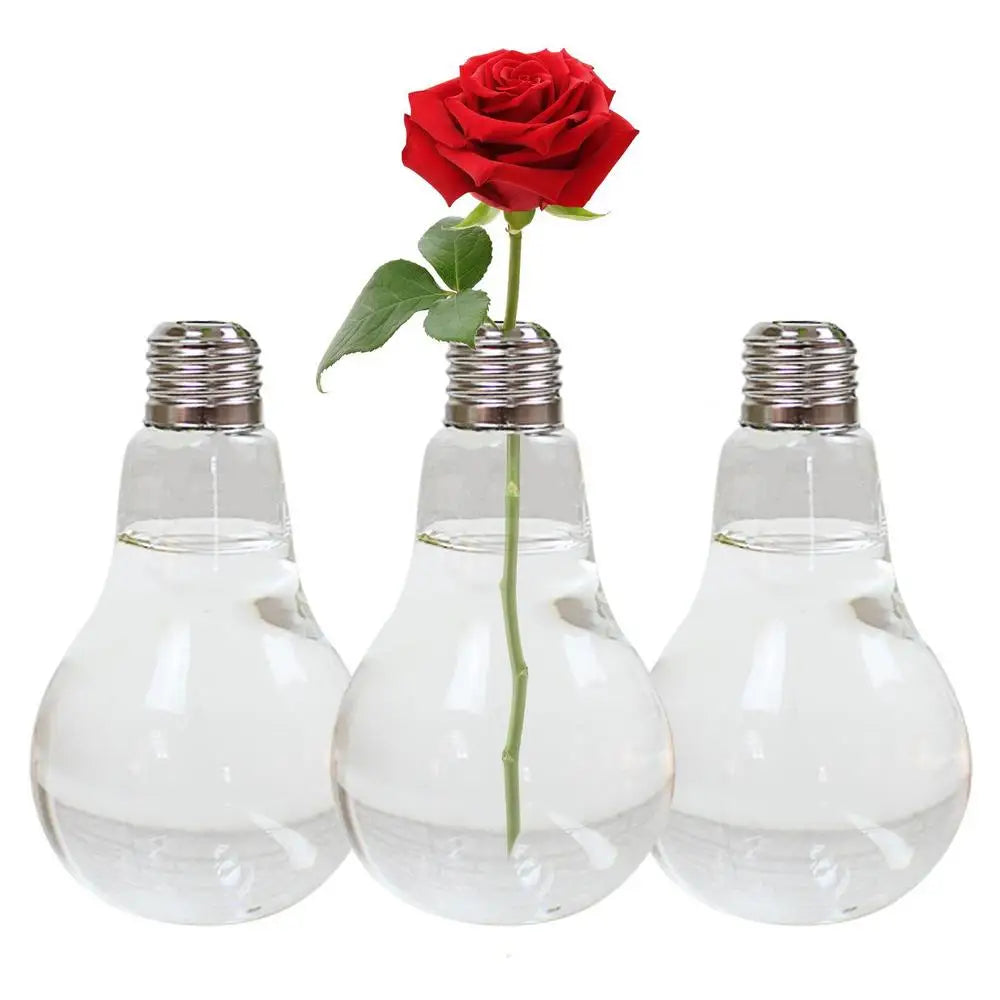2/3pcs Light Bulb Flower Vase 14x8cm Transparent Glass Vase Fashion Hydroponic Flower Vase Home Gifts Desktop Glass Planter