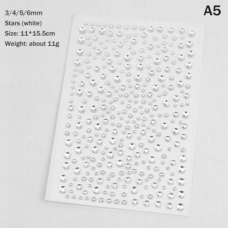 3D Rhinestone Face Stickers Sheet - Self-Adhesive Crystal Eye Gems for Party Makeup, Festival Body Jewelry & Photo  Decor