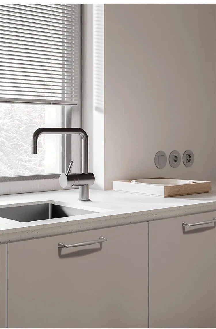 Nickel Brushed Kitchen Cabinet Pulls Silver Wardrobe Drawer Handles Zinc Alloy Single Hole Knobs Modern Furniture Door Handles